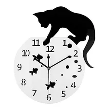 Pecera Reloj Gato Relojes De Pared Creativo De Bricolaj...