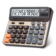 Calculadora De Escritorio Comix C-2735 12 Dig Oro