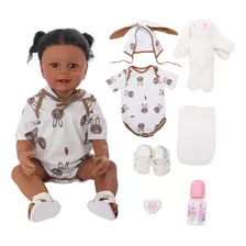 Brastoy Bebê Reborn Boneca Menina Silicone Realistic Negra