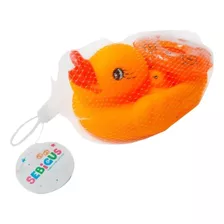 Set Chifles Pato 3 Patitos Y Salvavidas Naranja Bolsa De Red