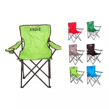 Silla Sillon Plegable Camping Playa Porta Vaso Modelo3 Color Verde Claro