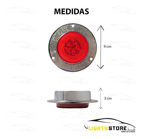 Plafon Redondo Mini Fijo Y Estrobo Gel/leds 12/24v Rojo Foto 3