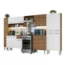 Armário De Cozinha Completa 325cm Rb Emilly Madesa 02 Cor Rustic/branco