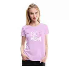 Polera Diseño Cat Mom Mama Gatuna Dia De La Madre Regalo