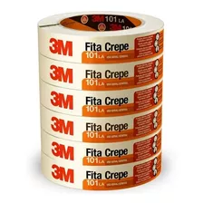 Fita Crepe Com 6 Rolos Para Uso Geral 18mm X 50m 3m Cor Branco Liso