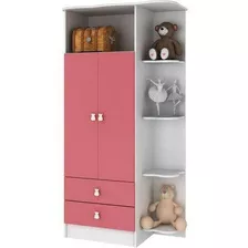 Guarda-roupa Infantil 2 Portas 2 Gavetas Rosa 1420