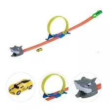 Pista Looping Shark Lançador Cor Carro Amarelo