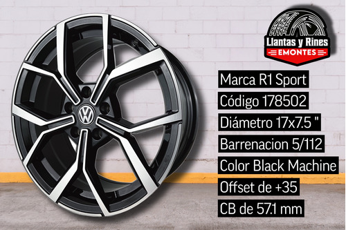 Rines 17 5/112 Vw Tiguan Jetta Mk6 Golf Passat Toureg 2rin Foto 2