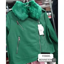 Campera De Cuero, Ecocuero Forrada Con Piel Desmontable