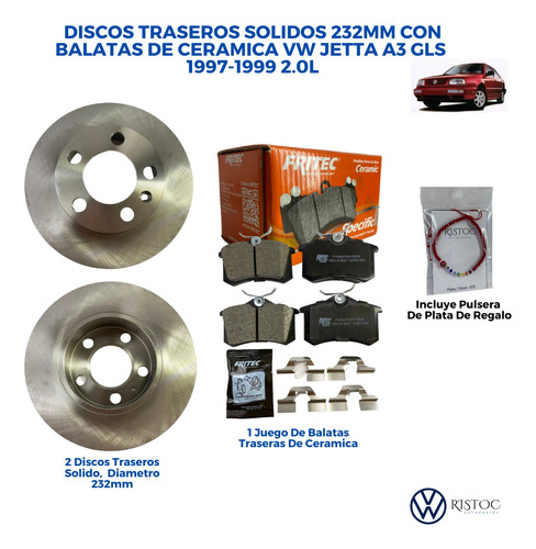 Discos Traseros Solido Balatas Ceramica  Vw Jetta A3 Gls 2.0 Foto 2