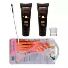 Kit Unhas Poly Gel Uv Construtor Com 100 Moldes F1 Ofertão 