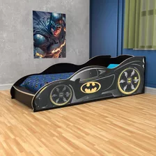 Cama Infantil Auto Batman 1 Plaza - Para Colchón 80 Cm