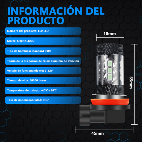 Para Toyota Tacoma 2012-2019 Conduccin De Faros Antiniebla Foto 7