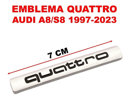 Emblema Quattro Audi A8/s8 1997-2023 Crom/negro Foto 3