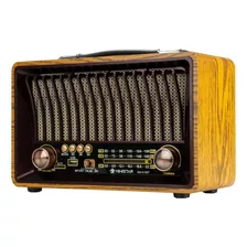 Radio Retro Am Fm Sw Bluetooth Usb Caixa Som Madeira Vintage