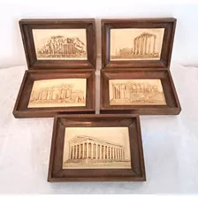 Set 5 Postales Celuloide Relieve Enmarcadas Grecia B30