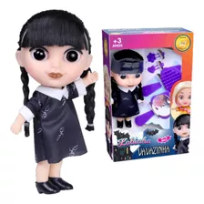 Boneca Mini Vavazinha Wandinha Addams Com Acessórios 18 Cm