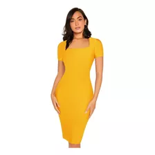 Vestido Escocia Manga Corta Lapiz Cuadrado Largo Curvy