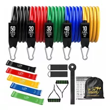 Pack Set 5 Ligas De Resistencia + 5 Bandas Elásticas Fitness