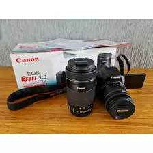 Camera Canon Sl3 Kit Premium Lentes 18-55mm + 55+250mm 