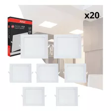 Kit 20 Painel Led 18w Embutir Quadrado 6500k Luz Branca Frio Cor Branco 110v/220v