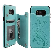 Funda Para Galaxy S8 Plus, Verde/tarjetero/resistente