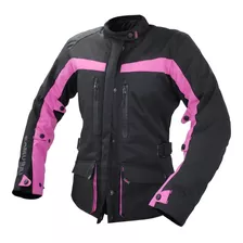 Campera Moto Samurai Praga Rosa Touring Lady Mujer Um