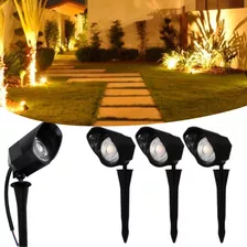 Kit 3 Luminária Espeto Jardim Led 5w Luz Branco Quente