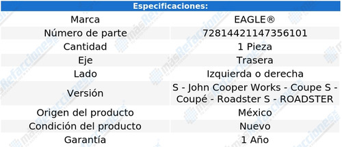 Base Amortiguador Trasera Izq/der Mini Cooper L4 1.6l 02-16 Foto 4