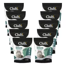 Kit 10 Areia De Gato Sílica Grossa Premium 1,5kg Club Pet