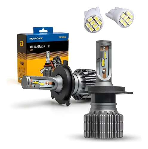 Super Led Farol Baixo Alto Na Mesma Lampada H4 +meia Luz T10