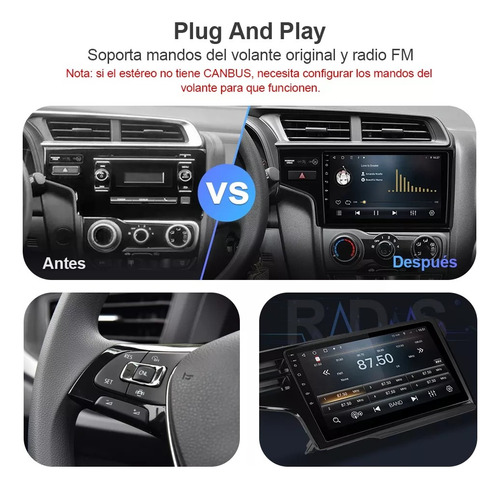 Honda Fit 15-19 Android Carplay Wifi Gps Radio Touch Usb Hd Foto 4