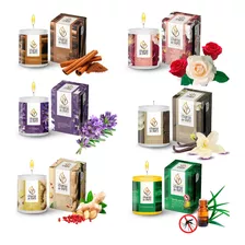 Kit 06 Velas Aromáticas Perfumadas Parafina Natural 60g Full