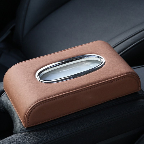 Caja De Pauelos De Cuero Para Coche Logo Visera Y Asiento Foto 4