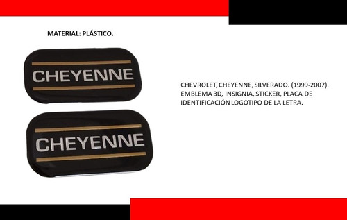 Emblemas Chevrolet Cheyenne  Laterales 1999-2007 . Foto 4