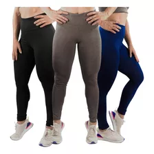 Kit 3 Legging Suplex Feminina Moda Fitness Academia Promoção