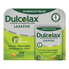 Laxante Dulcolax Laxative, 200 Tabletas Alivio De 6 A 12 Hrs Sabor No Aplica
