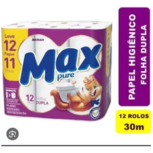 Papel Higienico Max Pure 20 Rolos 30m Folha Dupla