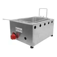 Fritadeira De Inox A Gás 5 Litros 1 Cuba Para Batatas 