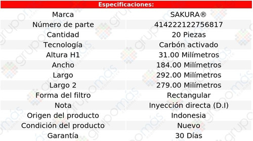 Caja 20 Filtros De Cabina Carbn Activado Xc60 L4 2.0l 15/17 Foto 2