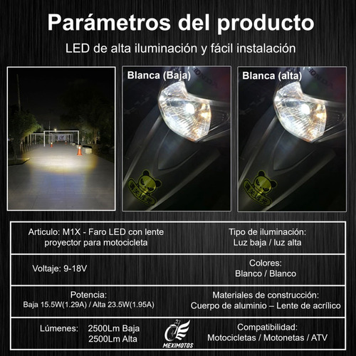 Foco Led Proyector Premium 5000lm Auto Moto H4 Tipo Lupa 1pz Foto 3