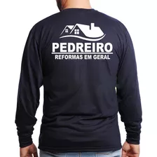 Camiseta Pedreiro Uniforme Manga Longa Malha Fria Camisa