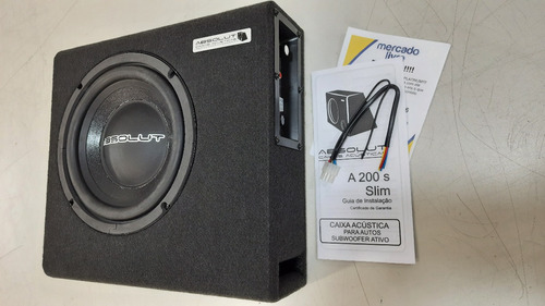 Caixa Som Amplificada Automotiva Mini Slim Sub 8 Pol Absolut