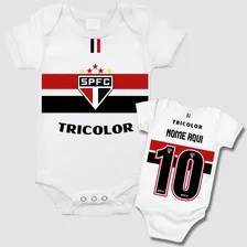 Body Bebê São Paulo Futebol Clube Personalizado Com Nome 