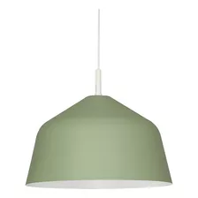 Lampara Colgante Campana 40cm Verde Diseño Apto Led E27 C377