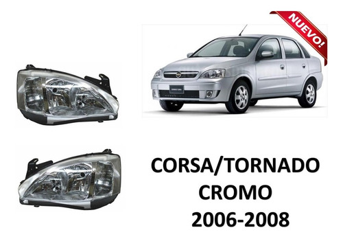 Faros Corsa Tornado 2003-2004-2005-2006-2008 Cromo Foto 6