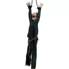 Boneco Zumbi Assustador Com Algema Halloween Esqueleto 1,60 