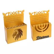 Kit 2 Porta Envelope Dizimo E Oferta Leão E Menorá Judaico