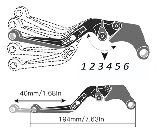 Kit De Puos De Palancas De Freno Para Kawasaki Zx10r Foto 2