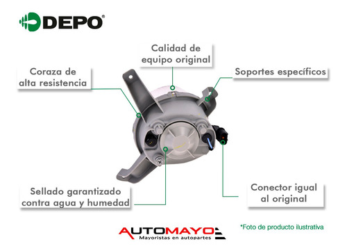 Faro Para Niebla Izquierdo Depo 407 Peugeot 2006 - 2008 Foto 3